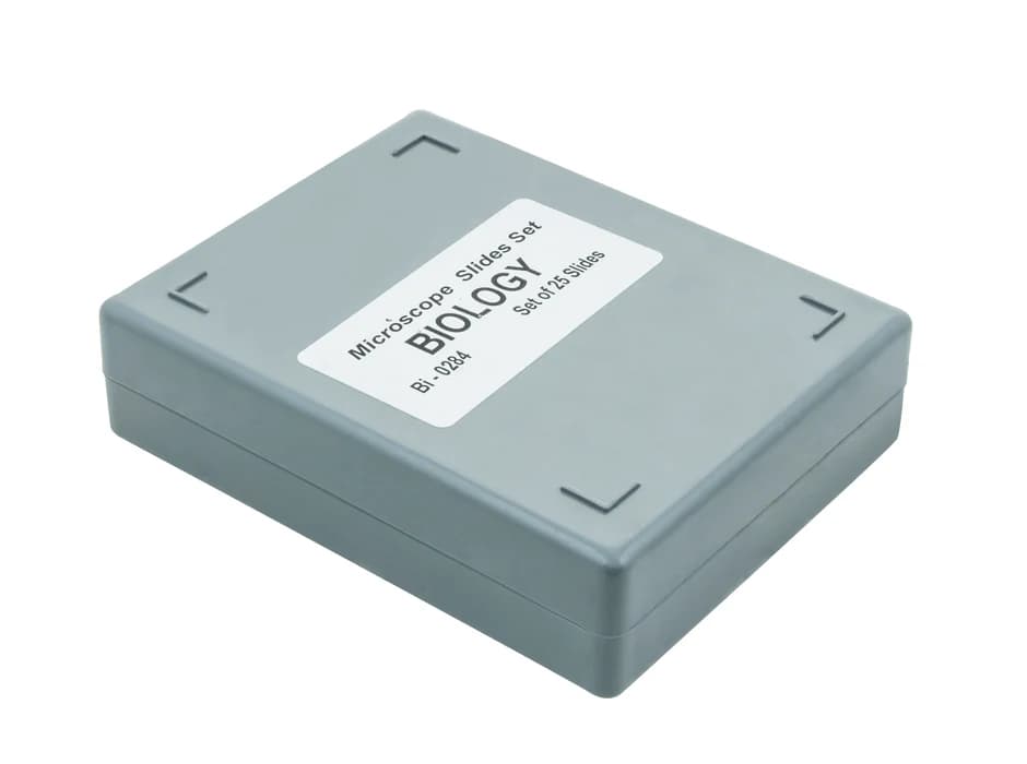 Juego de 25 portaobjetos preparados – Biología (Eisco BI0284)