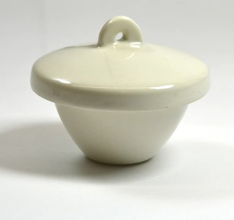 Crisol de Porcelana con Tapa 30 ml Forma Baja - imagen 2