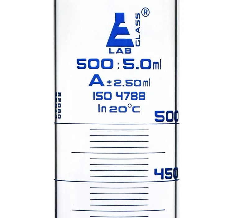 Probeta Graduada de Vidrio Borosilicato 500 ml Clase A Base Hexagonal - imagen 3