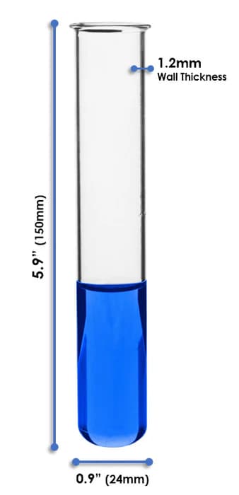 Tubo de ensayo de Vidrio Borosilicato 50 ml 24X150 Mm con Borde Reforzado - imagen 2