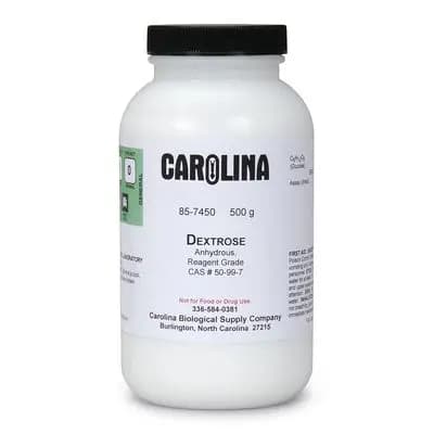 Dextrosa anhidra en polvo, grado reactivo, 500 g