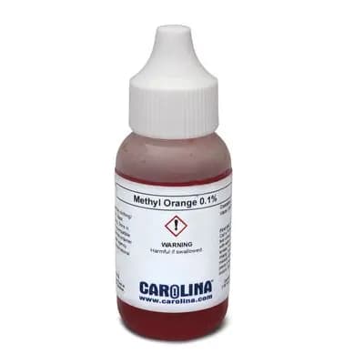 Indicador de naranja de metilo, 0,1 % acuoso, grado de laboratorio, 30 mL