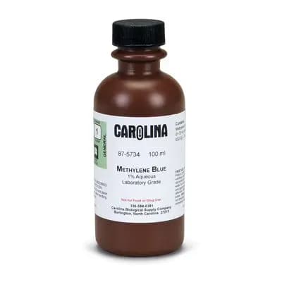 Solución de azul de metileno, 1,0 % acuosa, grado de laboratorio, 100 mL