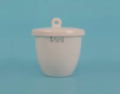 Crisol de porcelana con tapa, 50 mL - imagen 1