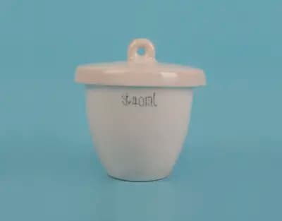Crisol de porcelana con tapa, 40 mL - imagen 1