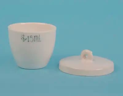 Crisol de porcelana con tapa, 15 mL - imagen 1