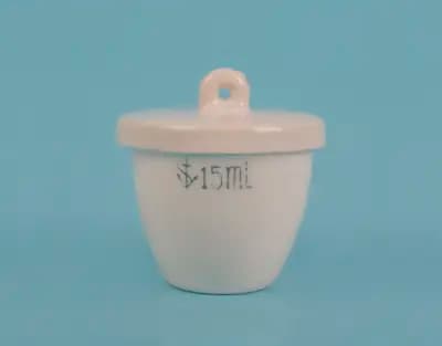 Crisol de porcelana con tapa, 15 mL - imagen 2