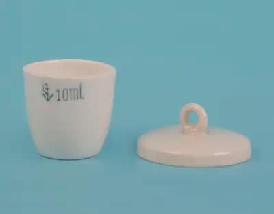 Crisol de porcelana con tapa, 10 mL - imagen 1