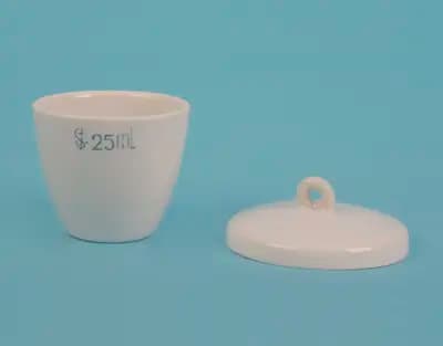 Crisol de porcelana con tapa, 25 mL - imagen 1