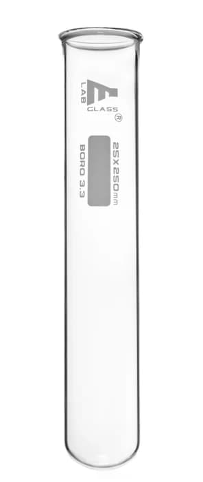 Tubo de ensayo de Vidrio 85 ml 25×250 Mm con Borde - imagen 1