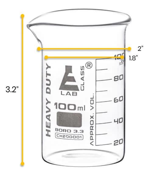 Vaso de Precipitados 100 ml Alta Resistencia Vidrio Borosilicato 3.3 - imagen 2