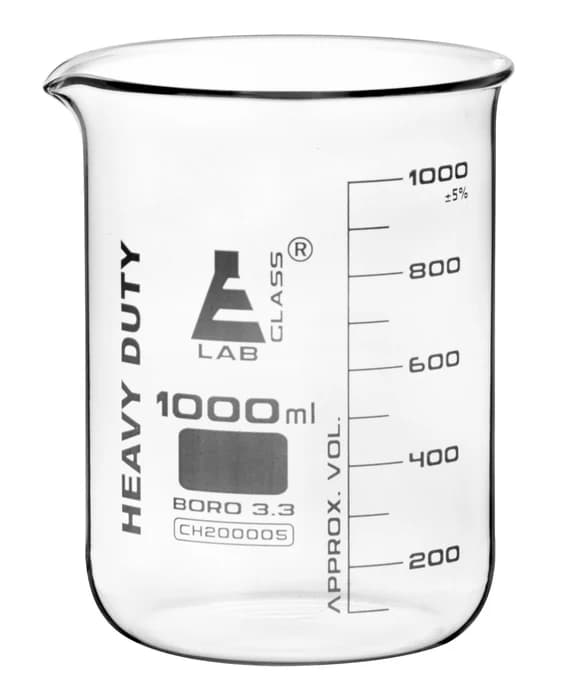 Vaso de Precipitados 1000 ml de Borosilicato 3.3, Paredes Gruesas - imagen 1