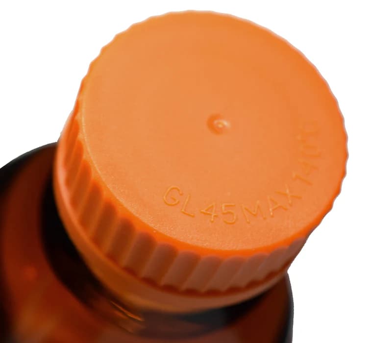 Frasco de Vidrio Ámbar 1000 ml con Tapa Roscada Gl45 y Anillo Vertedor - imagen 3