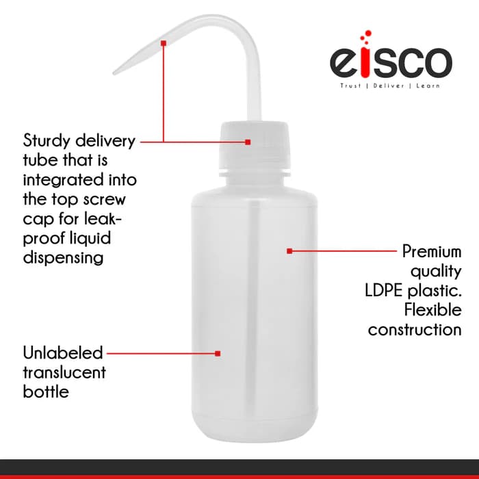 Botella Lavadora de Ldpe 250 ml Cuello Estrecho A Prueba de Fugas - imagen 4