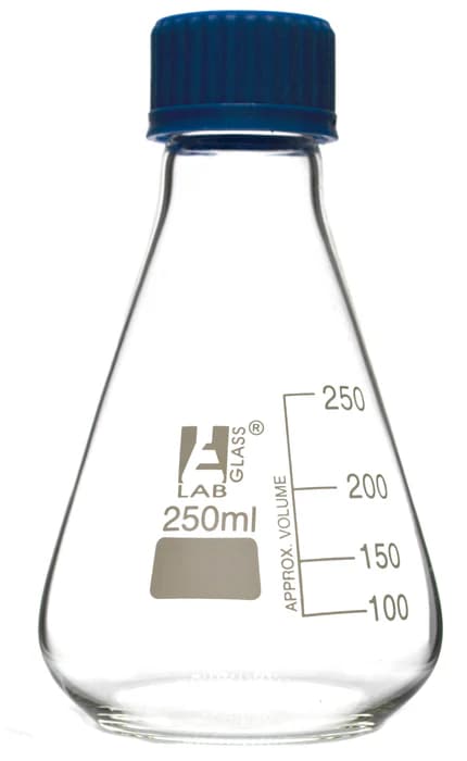 Matraz Erlenmeyer de Vidrio Borosilicato 250 ml con Tapa de Rosca Ptfe - imagen 1