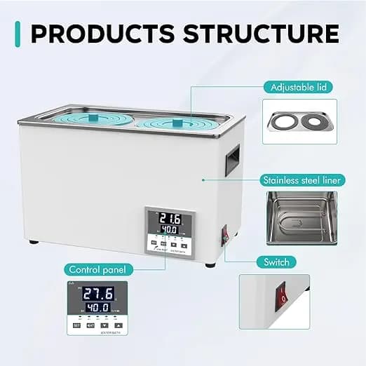 Baño de agua digital de laboratorio 6 L - imagen 2
