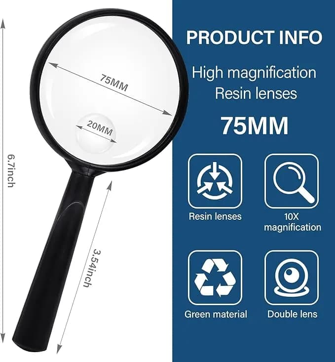 Lupa de lectura de mano 10x / 30x con mango antideslizante - imagen 2