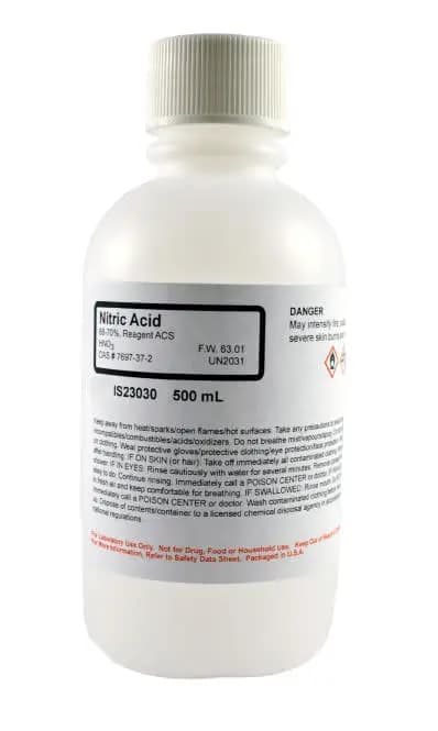 Ácido nítrico al 70%, grado ACS, 500 ml - imagen 1
