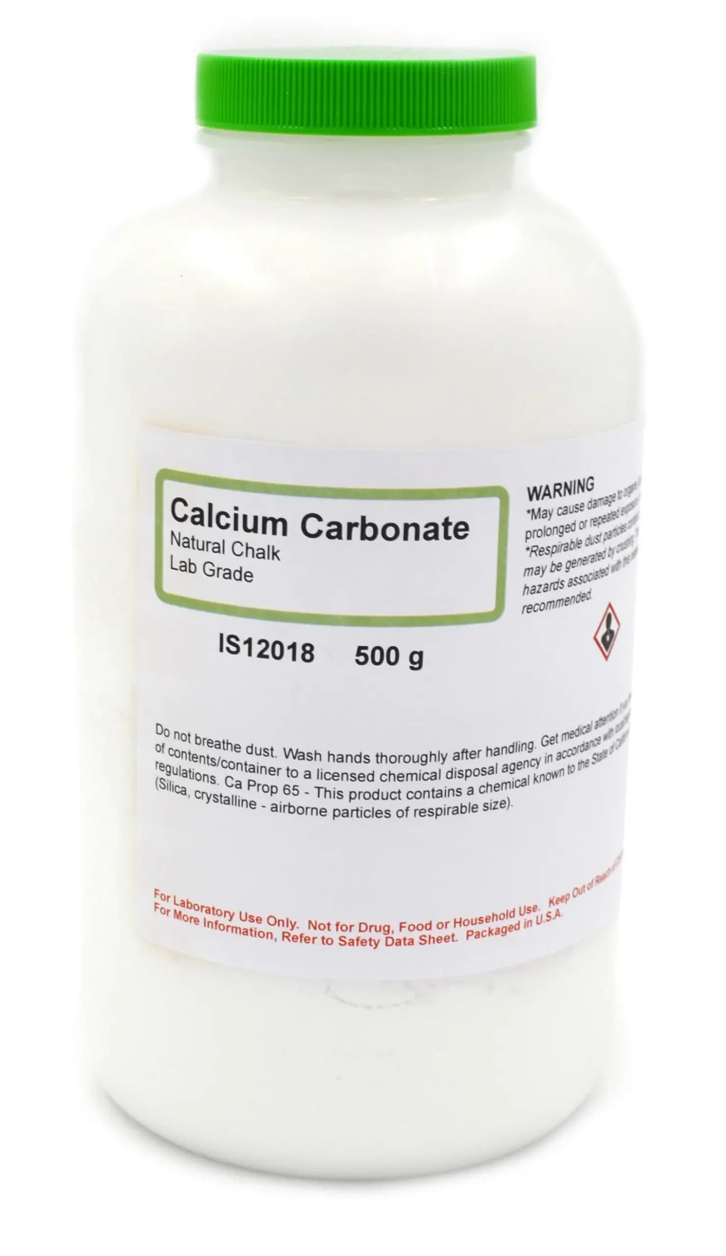 Carbonato de calcio natural grado laboratorio 500g - imagen 1
