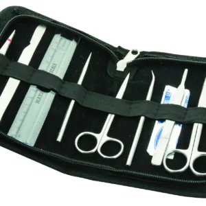 Juego de disección 9 piezas acero inoxidable estuche cuero