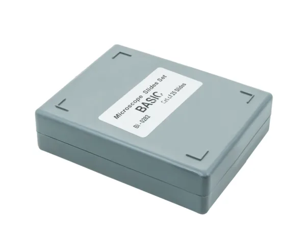 Juego de portaobjetos para microscopio de 25 piezas en caja plástica de Eisco Labs