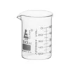 Vaso de precipitados 50 ml en vidrio borosilicato 3.3 con graduación doble según ASTM-E960 y pico vertedor, ideal para laboratorio en Panamá.