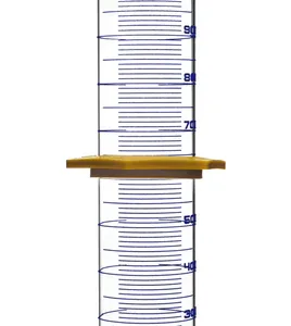 Cilindro graduado, 1000 ml, clase A, ASTM, azul, graduaciones de 10 ml, vidrio de borosilicato