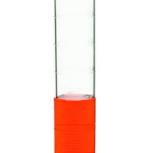 Probeta graduada de 100 ml en plástico TPX con base octagonal y graduaciones en relieve.