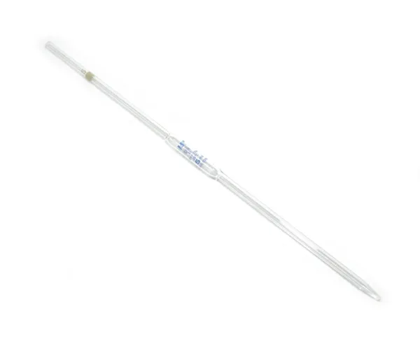Pipeta de bulbo 5 ml clase B con graduaciones azules y código de color blanco