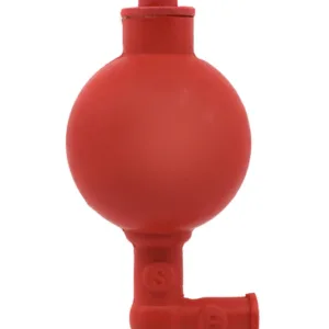 Pipeta de llenado con pera de goma de 54 mm y tres válvulas