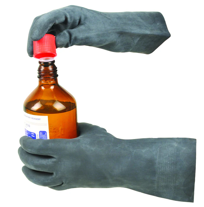 Guantes de neopreno de 10 pulgadas con patrón antideslizante y resistencia química