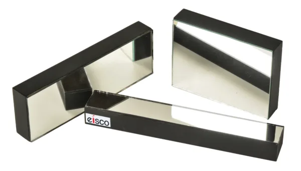 Espejo plano montado de vidrio 75x50 mm para experimentos de óptica