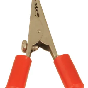 Pinza cocodrilo roja 50 mm con aislamiento para prácticas educativas