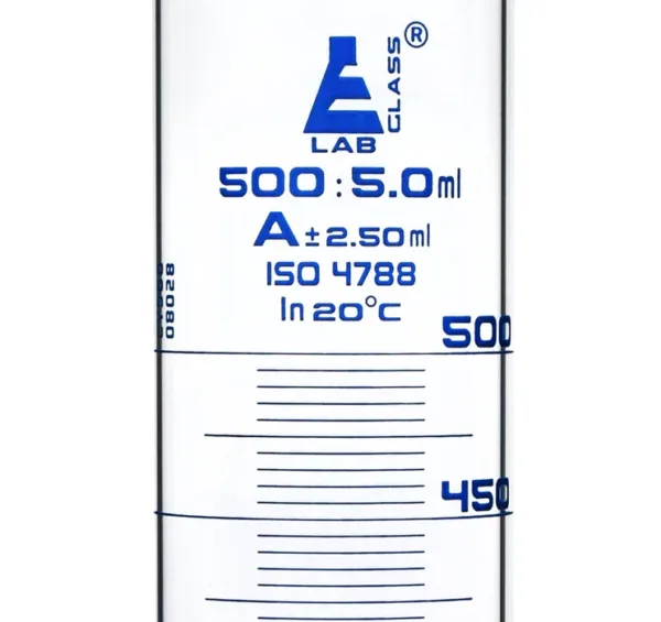 Probeta Graduada de Vidrio Borosilicato 500 ml Clase A Base Hexagonal - Imagen 3