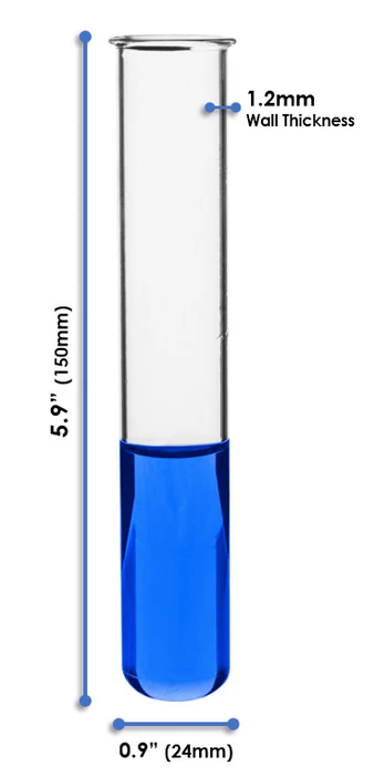 Tubo de ensayo de Vidrio Borosilicato 50 ml 24X150 Mm con Borde Reforzado - Imagen 2